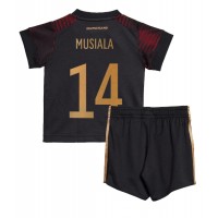 Dětský Fotbalový dres Německo Jamal Musiala #14 MS 2022 Venkovní Krátký Rukáv (+ trenýrky)